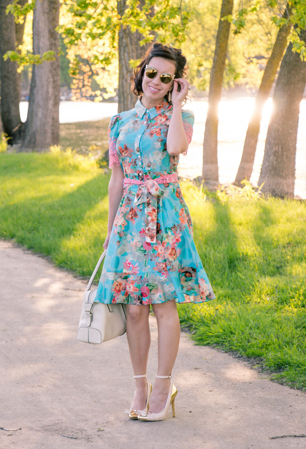 Yuna Yang Floral Print Button-up dress