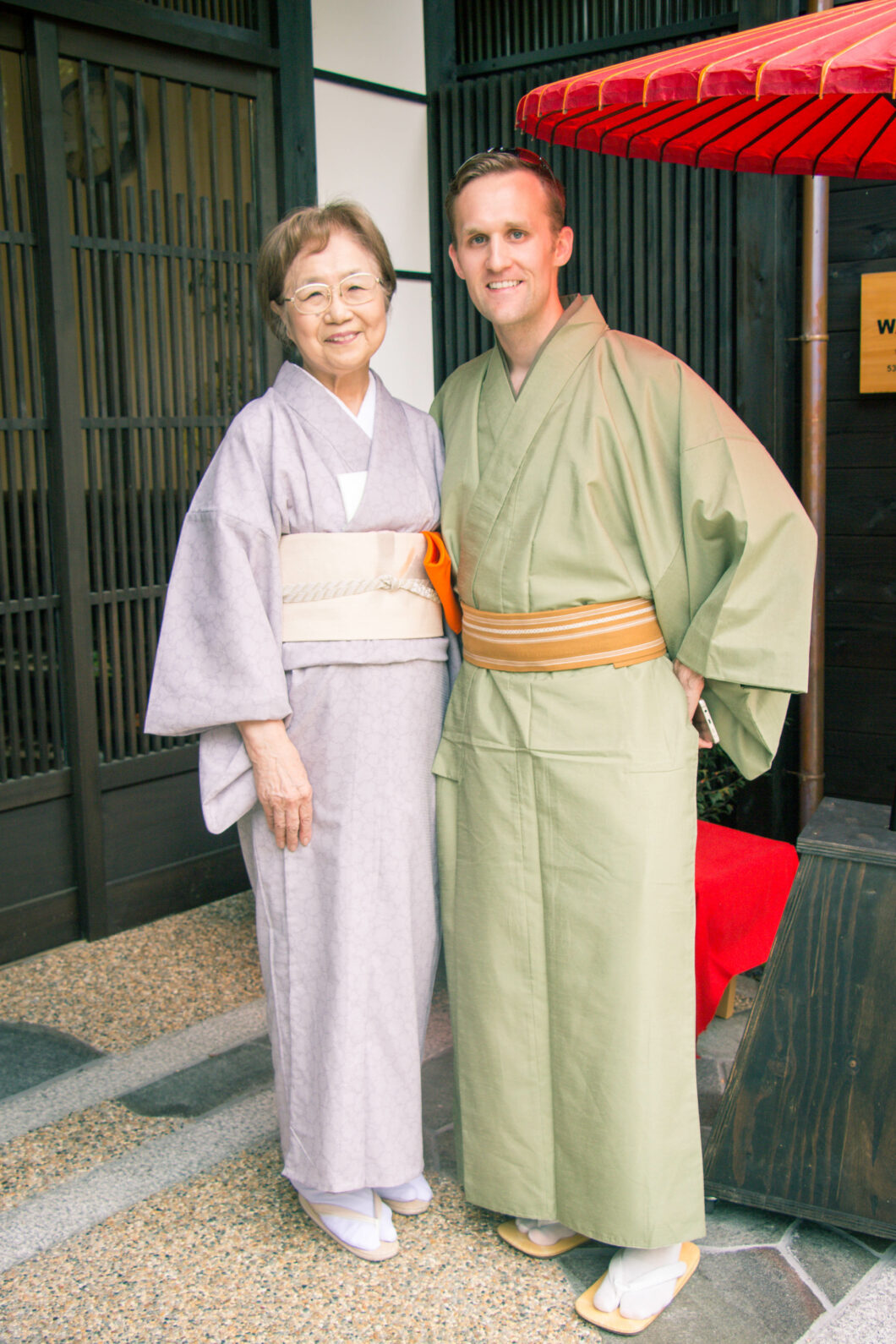 My husband with our tea ceremony instructor.
