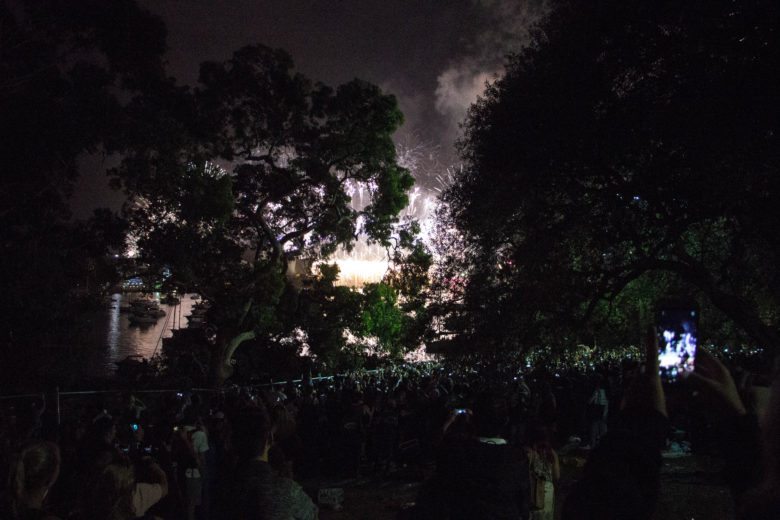 Watching Sydney's NYE Fireworks from Mrs Macquaries Point