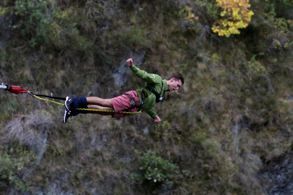 Bungy Jumping in New Zealand at the World's 1st Bungy Jump Bridge