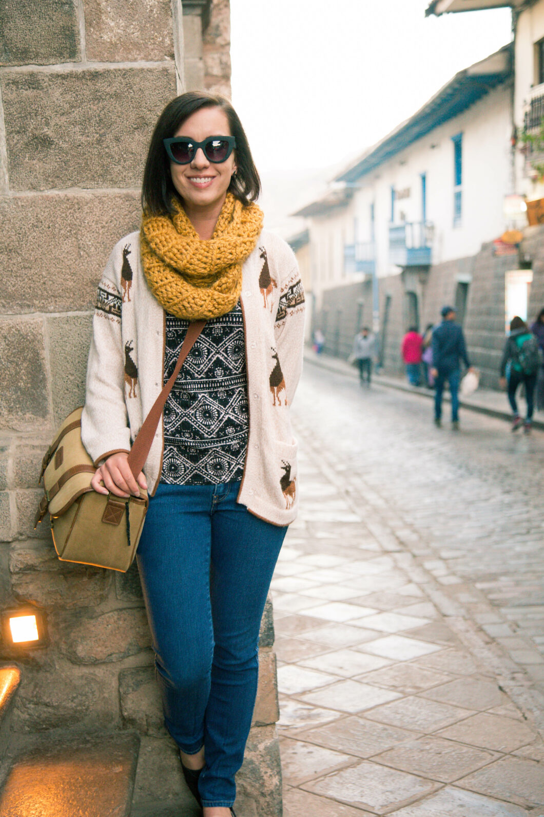 Alpaca sweater - Cusco Peru travel outfit