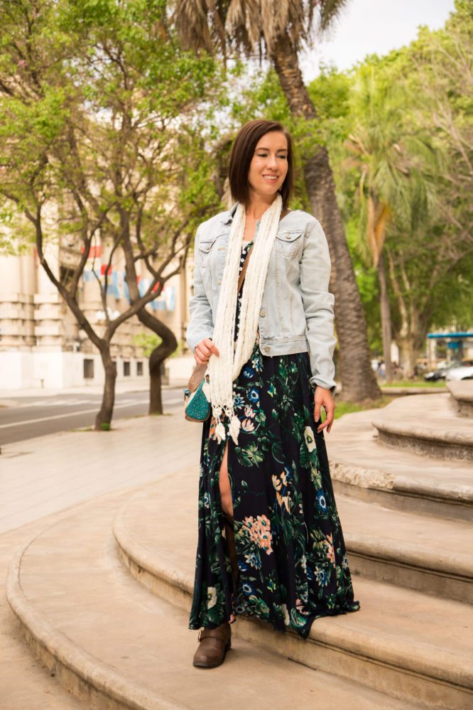 Styling a Floral Maxi Dress for Fall