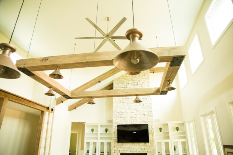 barn beam chandelier 