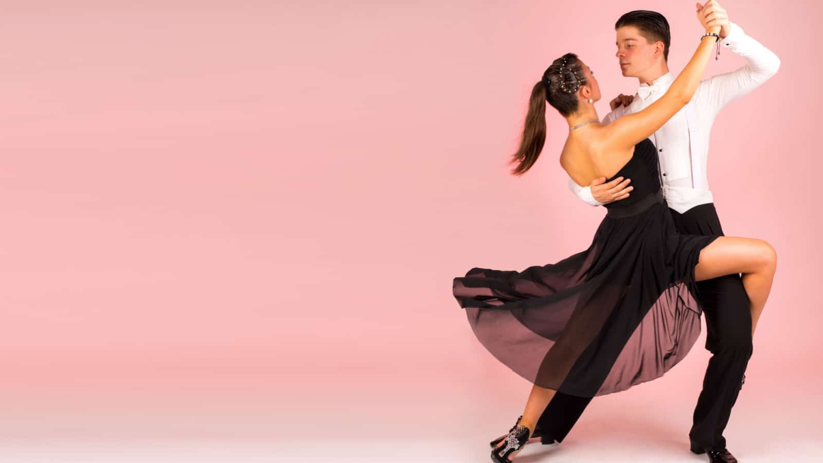 Tango dancing school couple background
