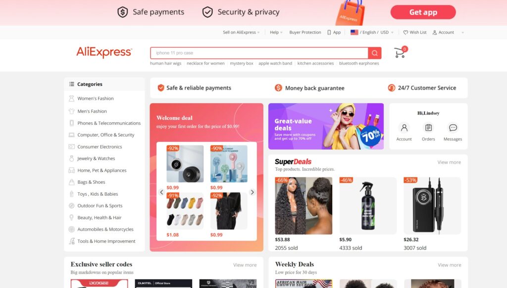 aliexpress home page