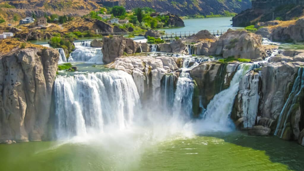 Spectacular aerial view of Shoshone Falls or Niagara of the West, Snake River, Idaho, United States.