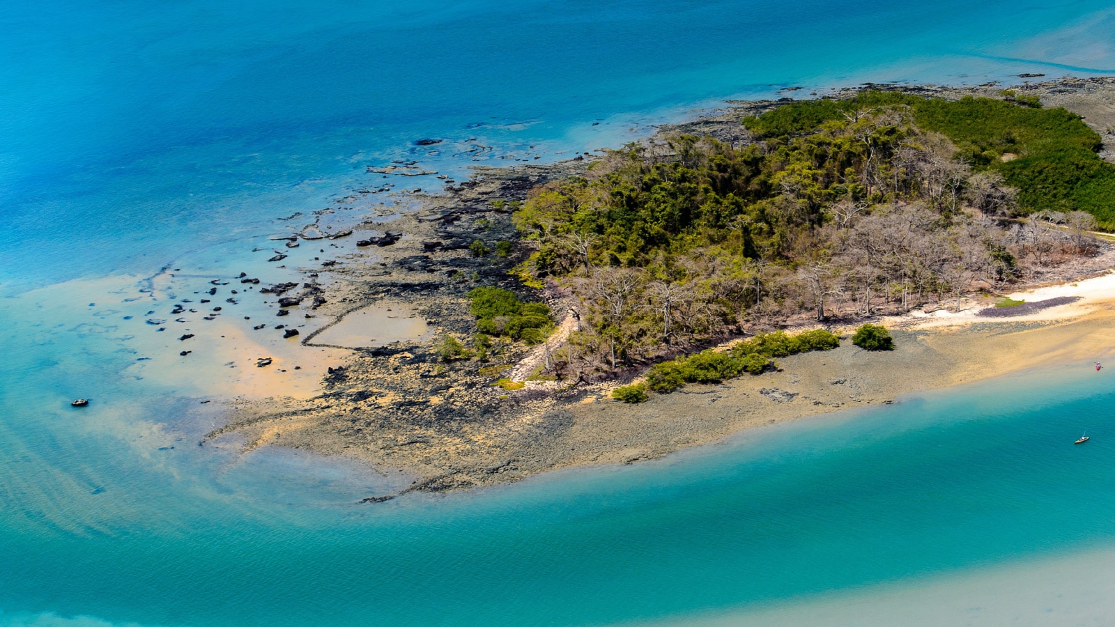 Beautiful aerial view of the small island, Bissagos Archipelago (Bijagos), Guinea Bissau. UNESCO Biosphere Reserve