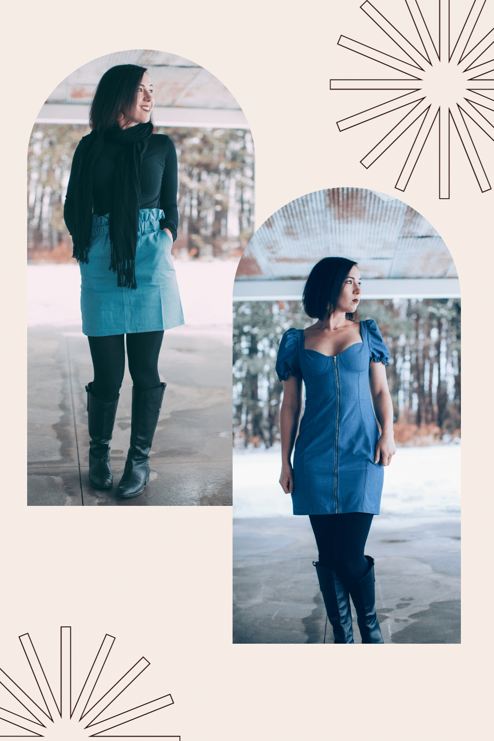 Trying Trends - Styling a Denim Skirt & Dress With Leggings +