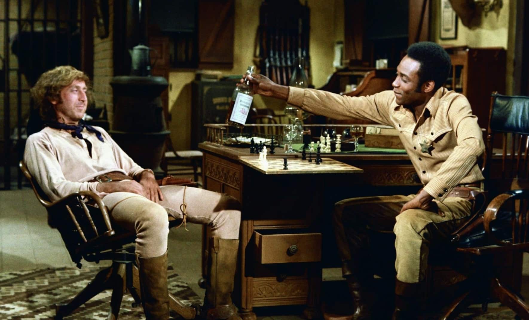 Gene Wilder and Cleavon Little in Blazing Saddles (1974)