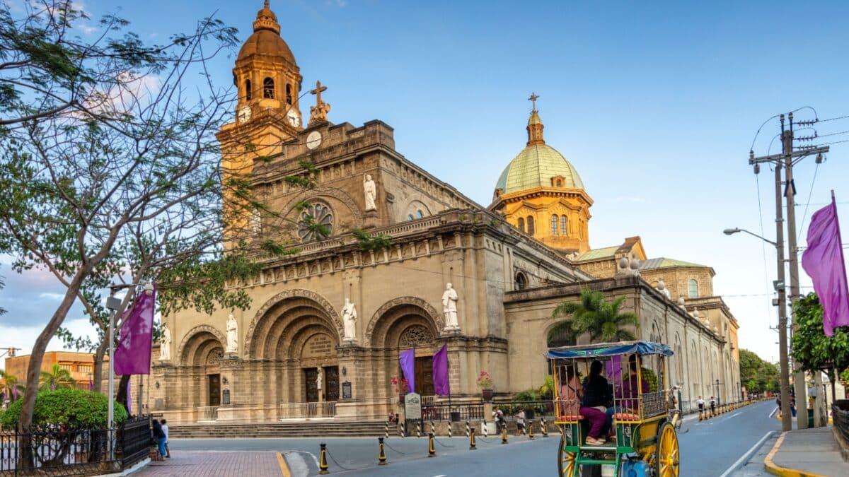 Facade of Manila Cathedral, Manila, Philippines