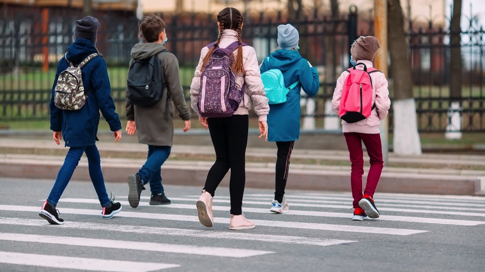 Schoolchildren walking