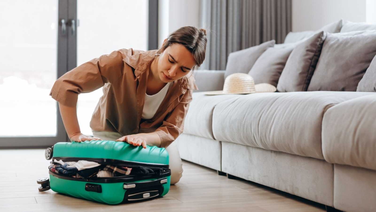 Woman packing for travel