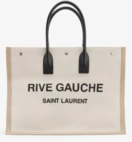 SAINT LAURENT
Rive Gauche cotton and linen tote bag