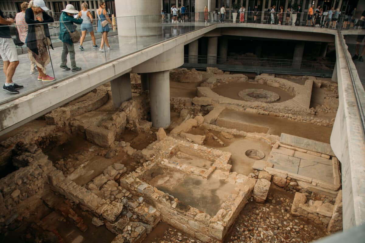 The ruins beneath the Acropolis Museum.