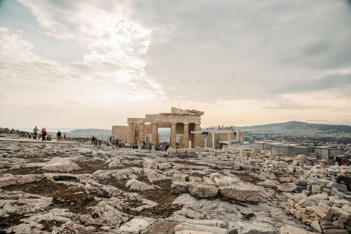 The Parthenon at the Acropolis in Athens, Greece at sunset