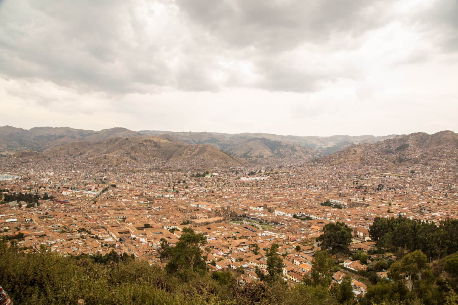 The views from Cristo Blanco in Cusco, Peru