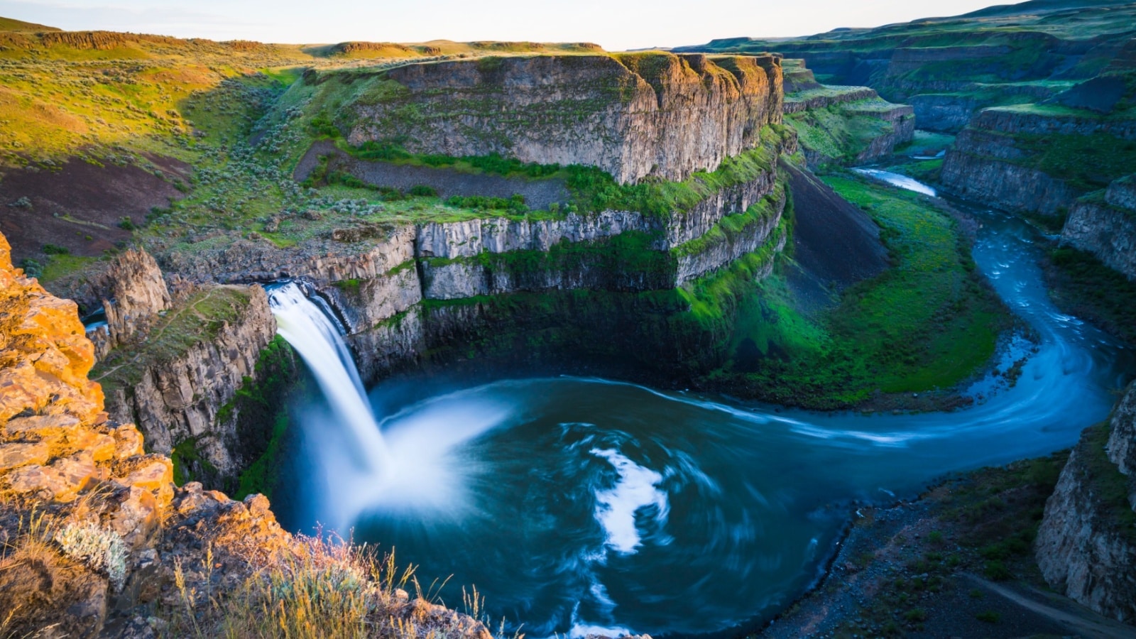 palouse fall state park at sunset,washington,usa.