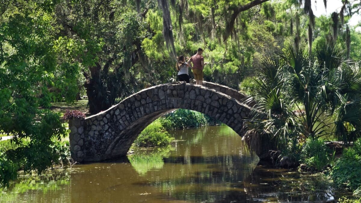 New Orleans, LA USA April 20 2023 bridge in a city park new orleans