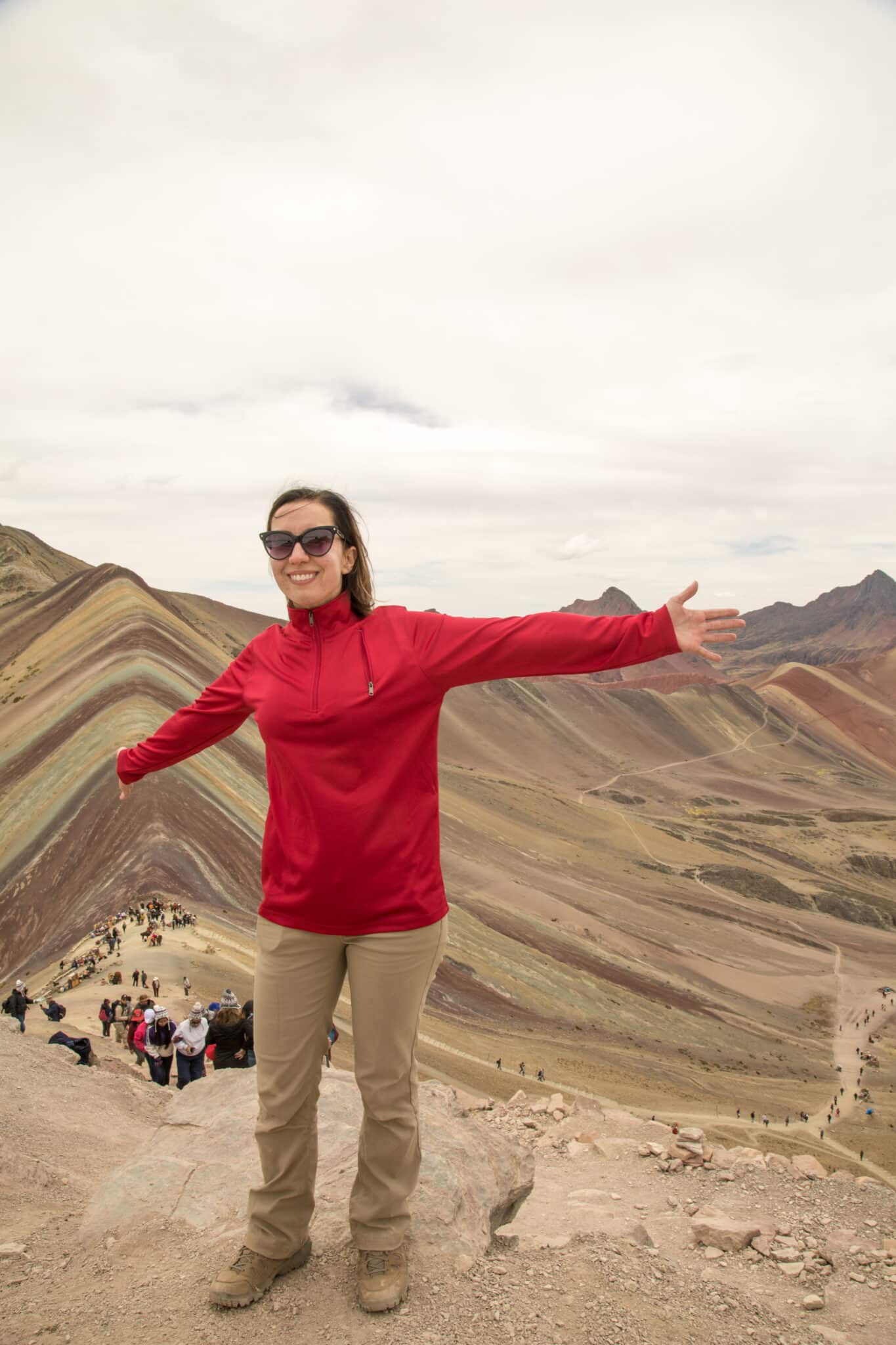 My Rainbow Mountain hiking outfit.