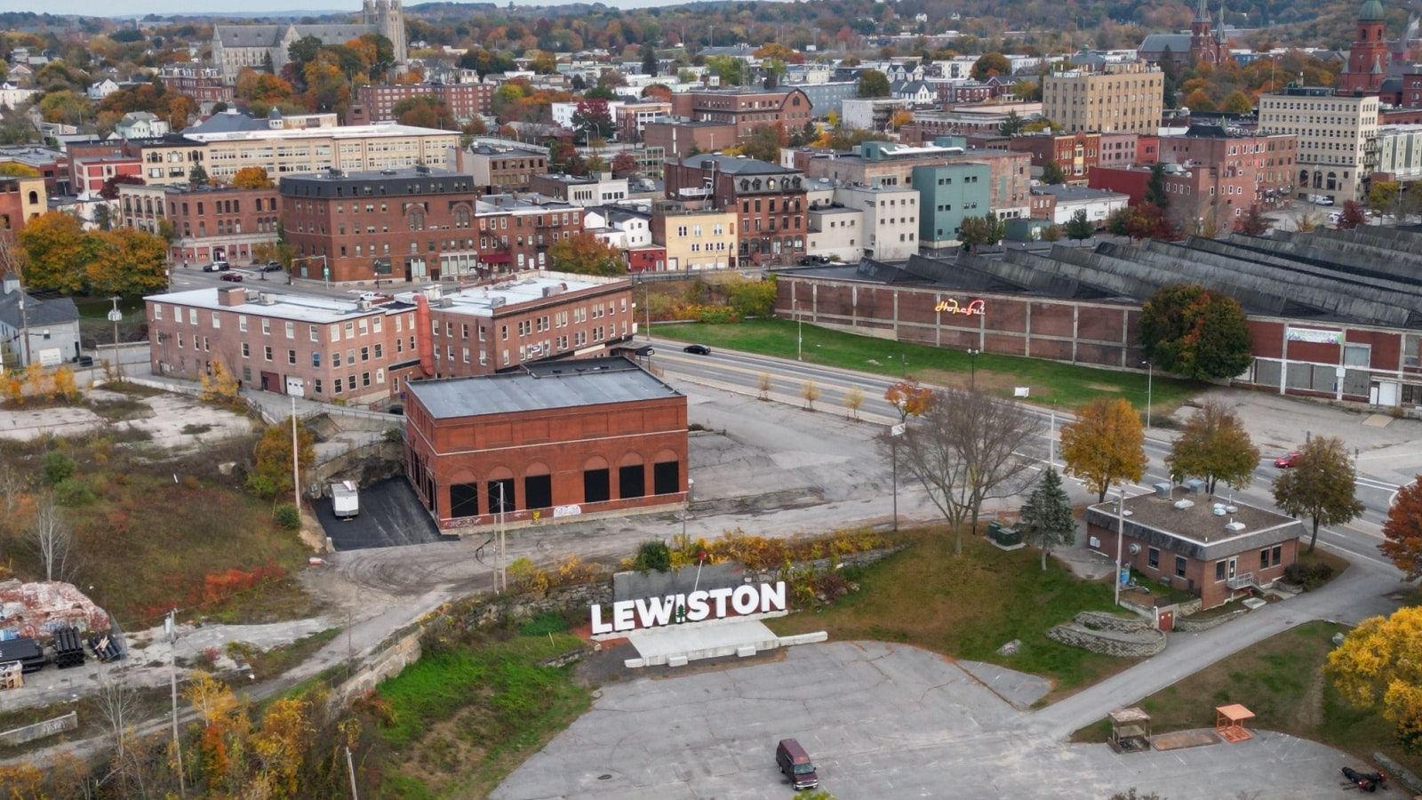 Lewiston, Maine, USA - October 26th 2023 - Lewiston Maine after the Shooting