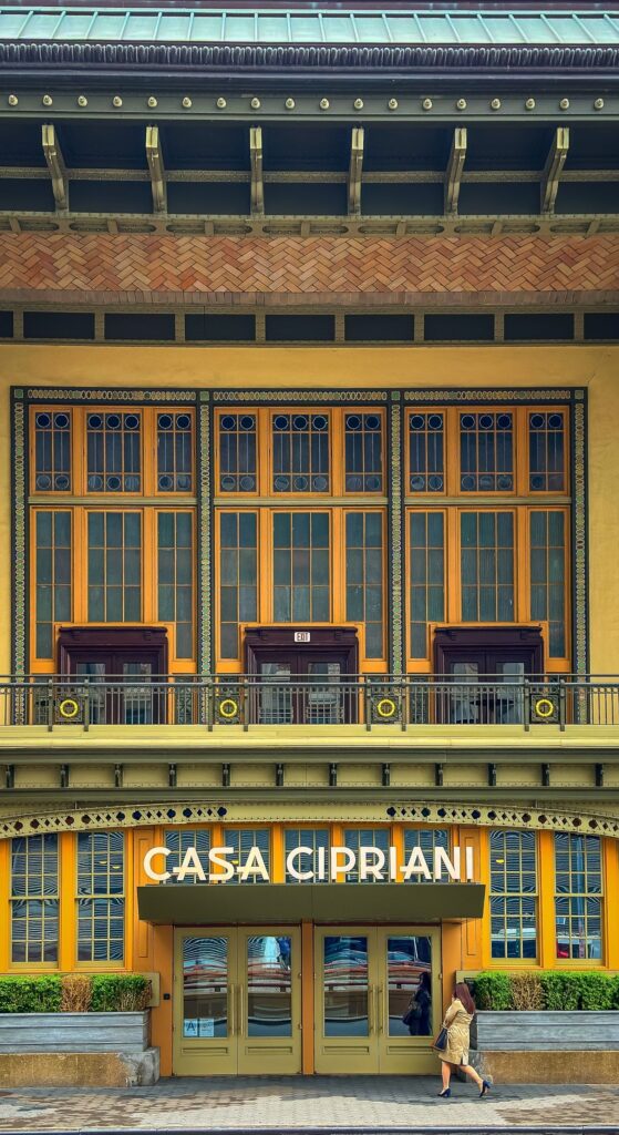 New York City, USA, April 30th 2024, view of a woman about to enter Casa Cipriani, a private members club in Lower Manhattan