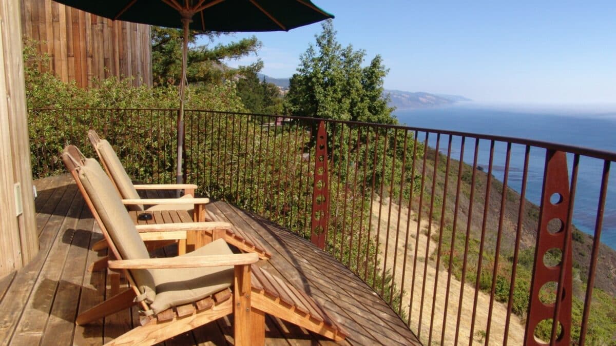 Inviting chairs in Big Sur overlooking the Pacific Ocean