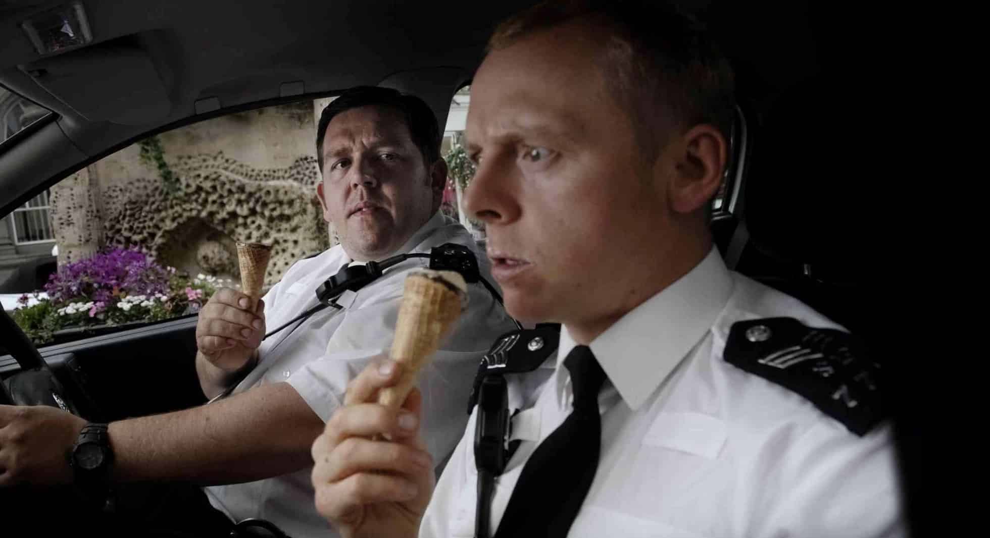 Nick Frost and Simon Pegg in Hot Fuzz (2007)