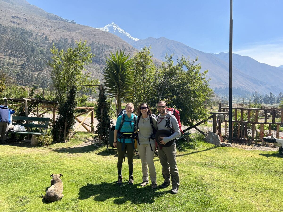 A group ready to hike the Inca Trail in Peru