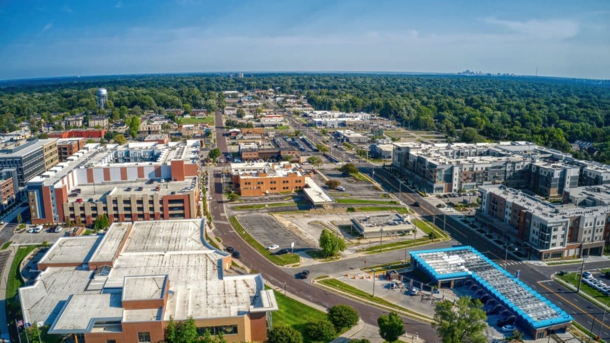 Aerial View of Overland Park, a suburb of Kansas City