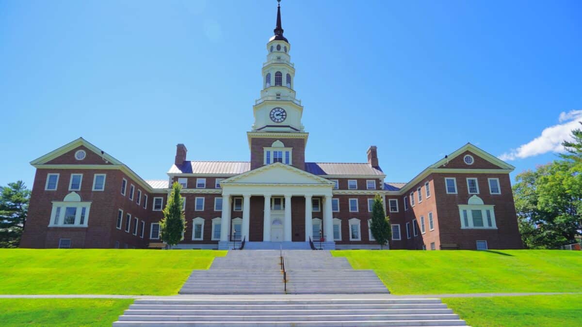 Waterville, Maine, USA - 07 04 2022: The campus landscape of Colby College in Maine, USA