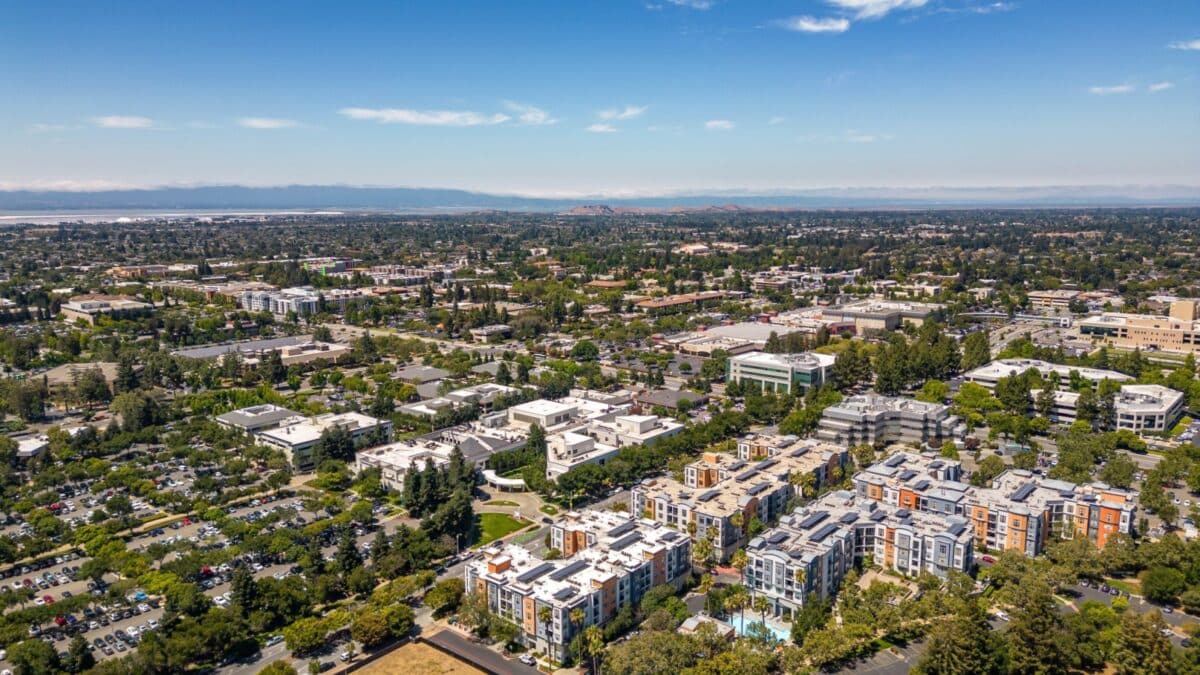 Fremont, California July 30, 2023: Aerial images of the Central District in Fremont, California