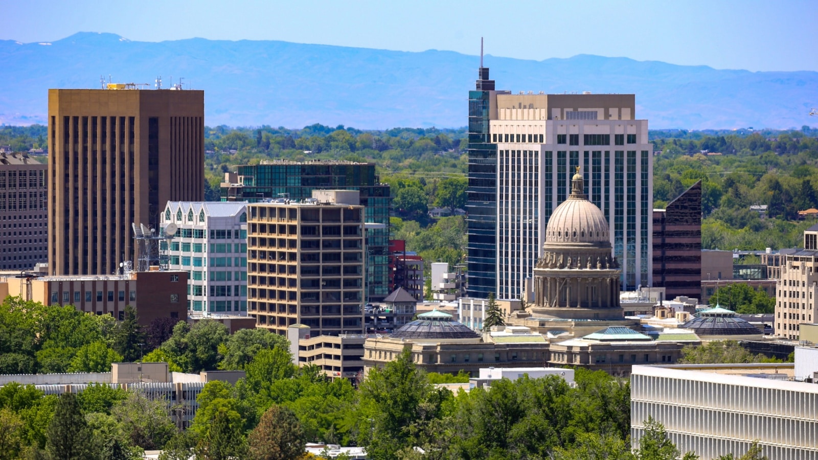 View of downtown Boise, Idaho and the Idaho State Capitol