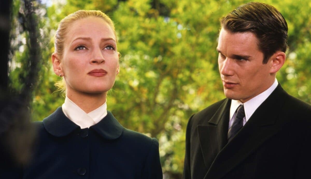 Ethan Hawke and Uma Thurman in Gattaca (1997)