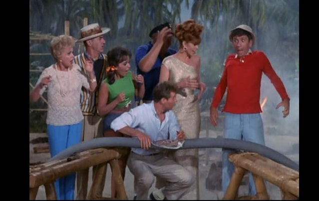 Jim Backus, Bob Denver, Alan Hale Jr., Tina Louise, Russell Johnson, Natalie Schafer, and Dawn Wells in Gilligan's Island (1964)