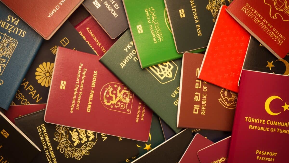 Various passports of citizens of many countries and regions of the world