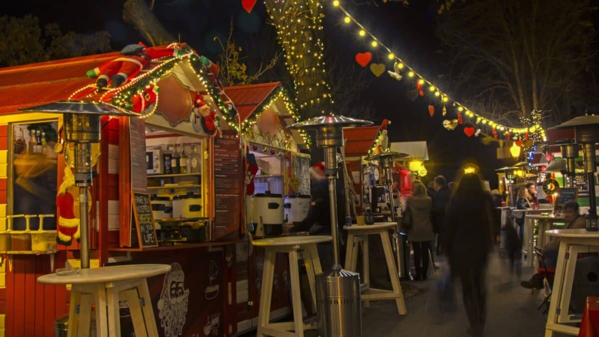 Advent in Zagreb - Night view from the Strossmayer Promenade at the time of Advent - Christmas and New Year's Eve in Zagreb, Croatia