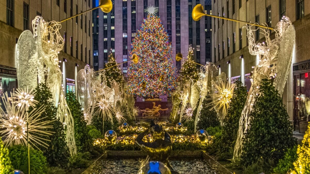 Rockefeller Center Christmas Tree, New York, NY / USA - December 23 2018