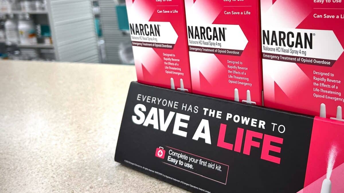 Wilmington, NC, USA: Narcan, used to counter the effects of opioid overdoses, is sold over-the-counter at a public pharmacy. 9-13-2023